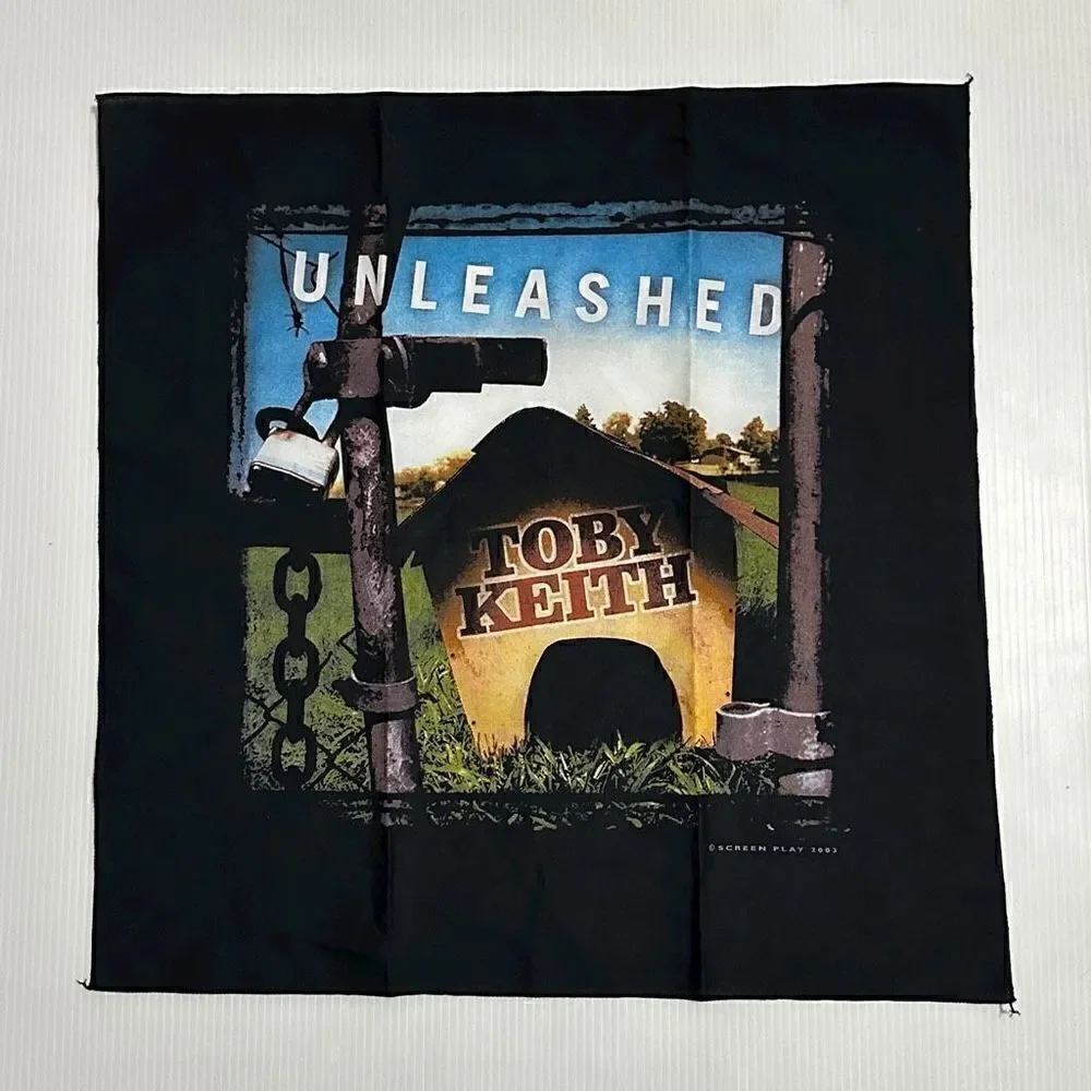 Vintage 2003 Toby Keith Merch Unleashed  Bandana Wall Art Decor 21” X 21”